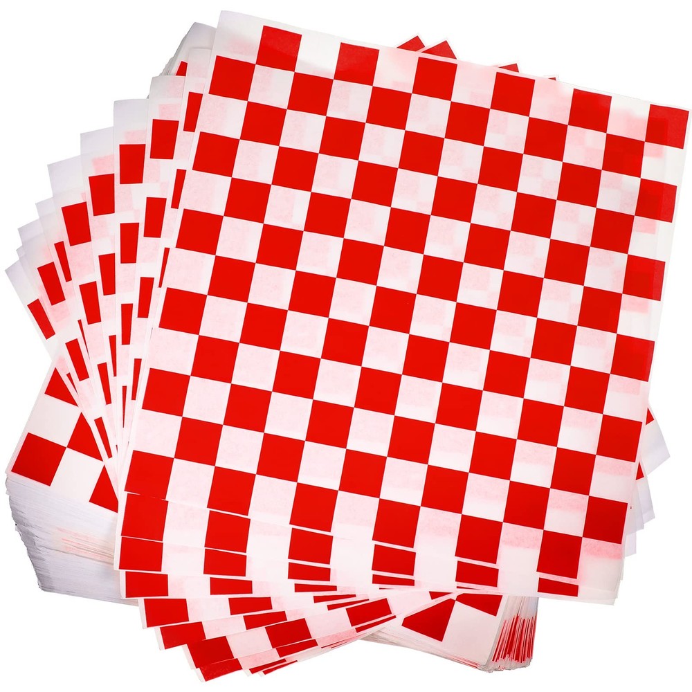 Honeydak 600 Pcs Sandwich Wrapping Paper Sheet 15x15 15 x 15 inches, Red