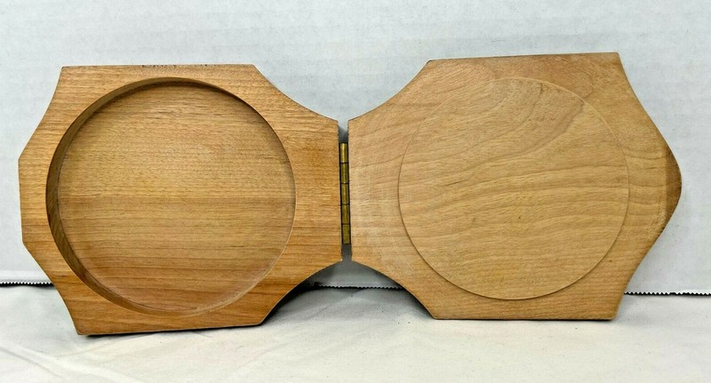 Vintage Wooden Hamburger Press MCM Wheat & Scrolls Japan Woodpecker Ware gallery