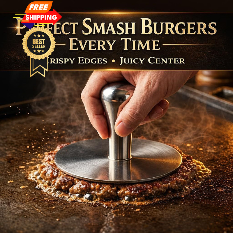 Wonderful Cuisine Premium Stainless Steel Smash Burger Press, gallery