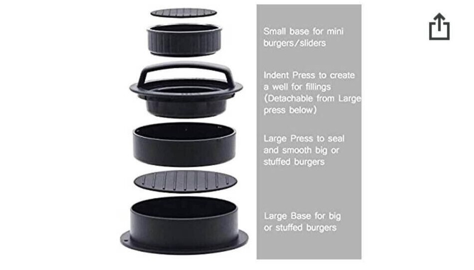 3-in-1 Non Stick Stuffed Burger Press with 60 Wax Papers, Cookery Mold Tool gallery