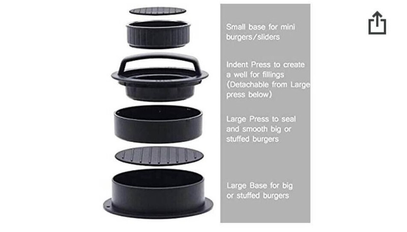 3-in-1 Non Stick Stuffed Burger Press with 60 Wax Papers, Cookery Mold Tool gallery