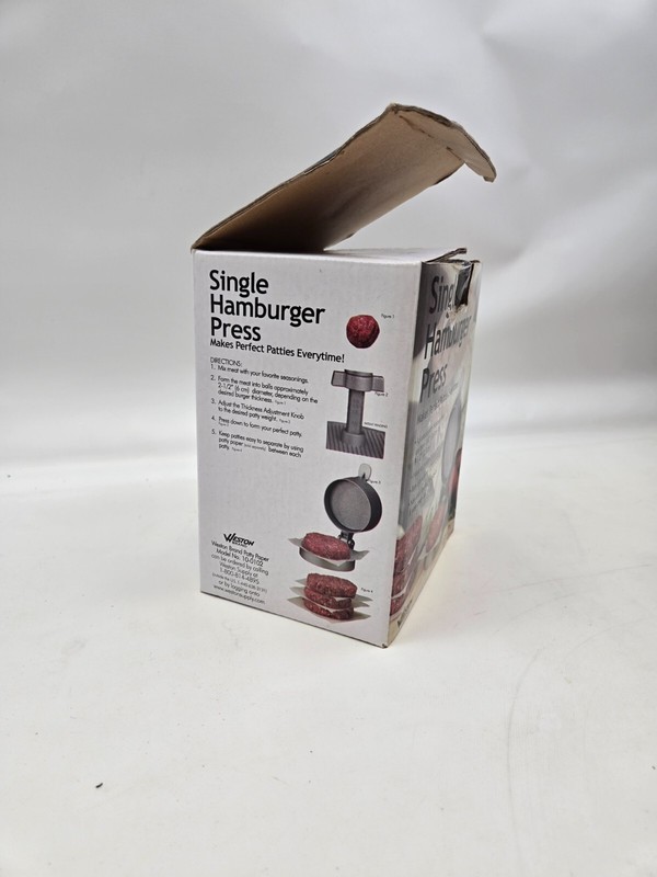 Weston Single Hamburger Press Adjustable Thickness Heavy Duty Non Stk Aluminum gallery