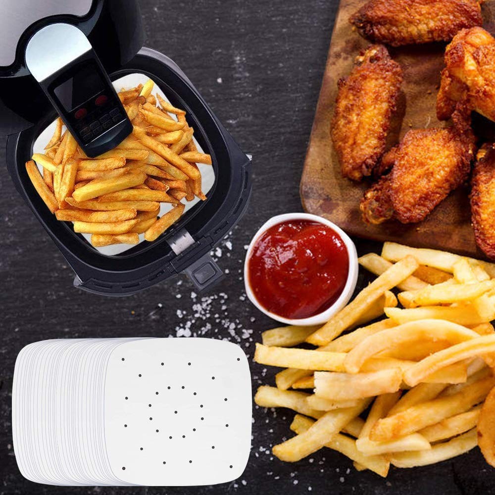 Air Fryer Parchment Paper, 200pcs 9.5 Inch Perforated 9.5, Creamy White gallery