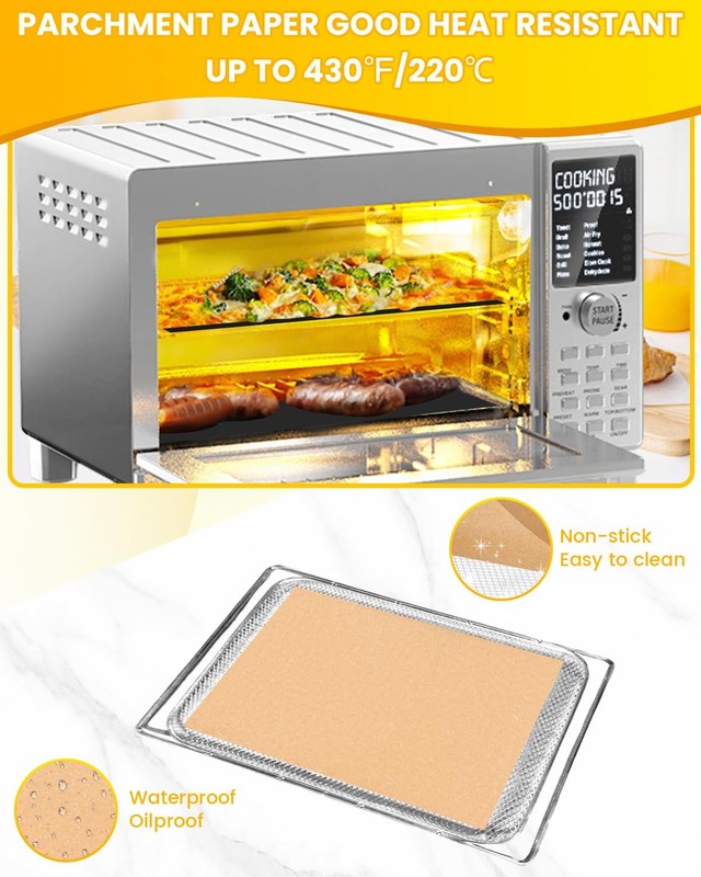 134PCS Air Fryer Liners For Nuwave 30QT, 130PCs Burlywood+4PCs Black gallery