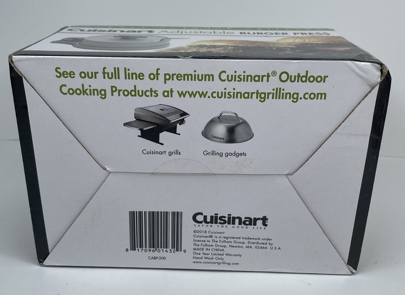 Cuisinart Adjustable Metal Burger Hamburger Press CABP-300 gallery
