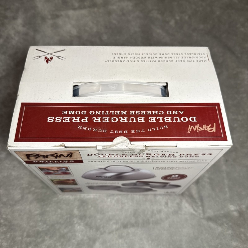 Parini Double Non-Stick Burger Press & Cheese Melting Dome 8.75" New Open Box gallery