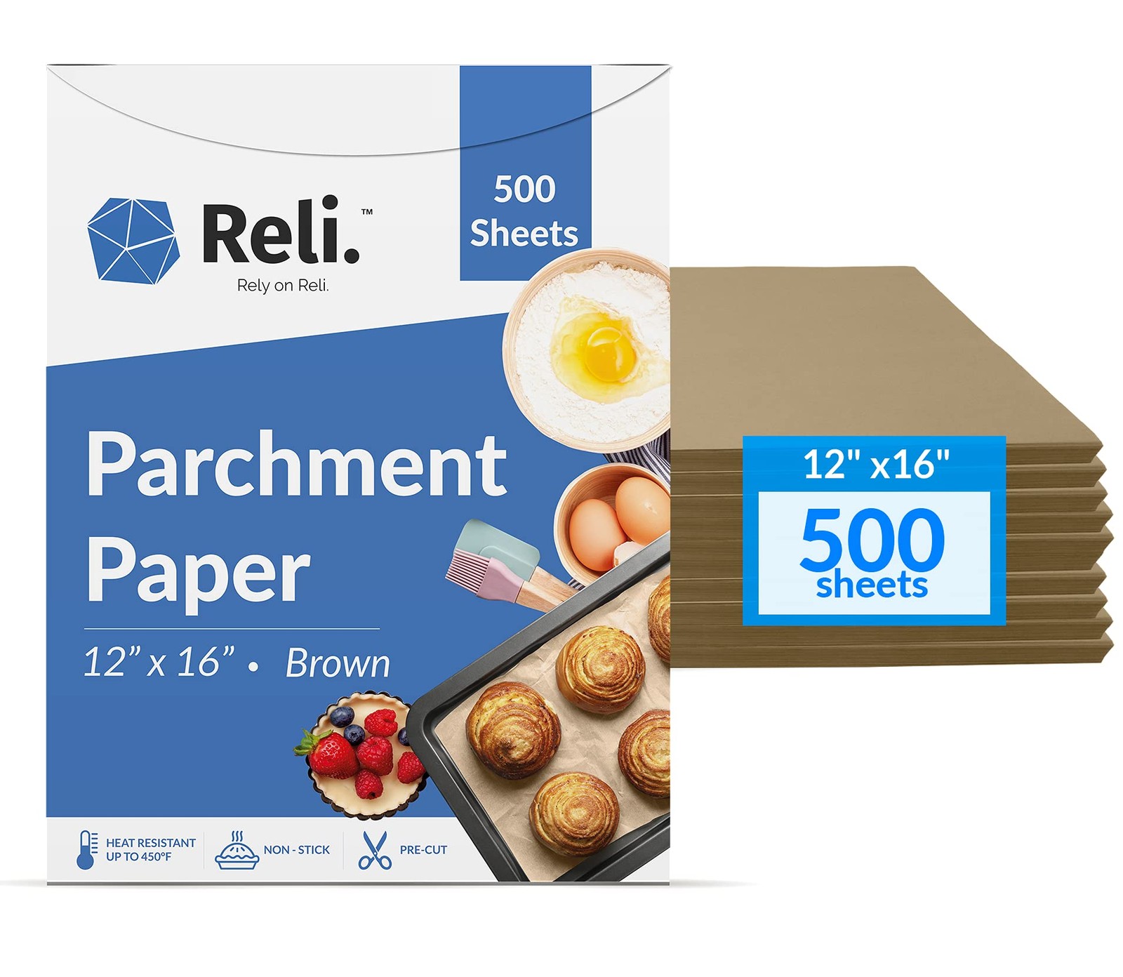 Reli. 500 Pcs Parchment Paper Sheets, Bulk | 12x16 in. | Brown 12x16, gallery
