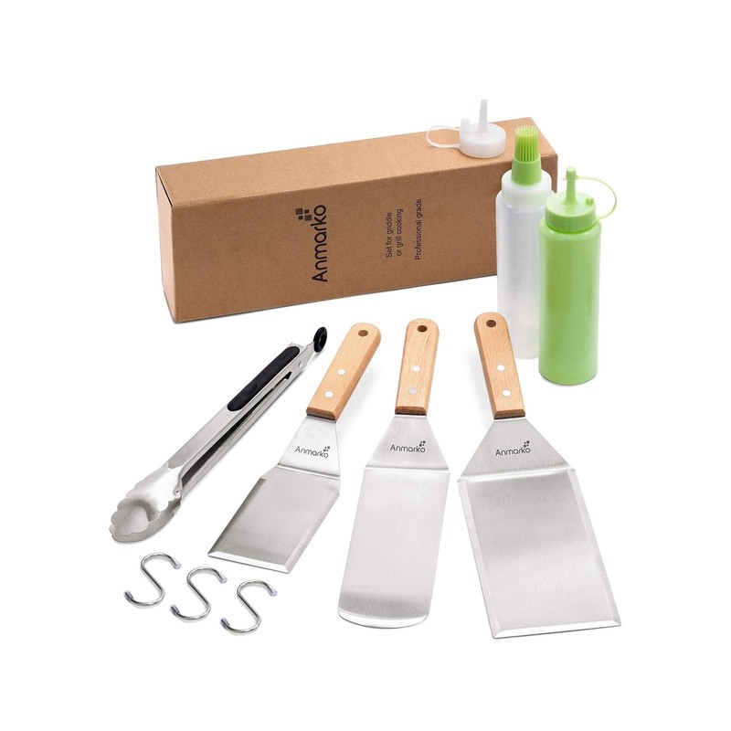 Metal Spatula Set of 6 - Griddle Accessories kit - Grill Flat Spatu... Fast Ship gallery