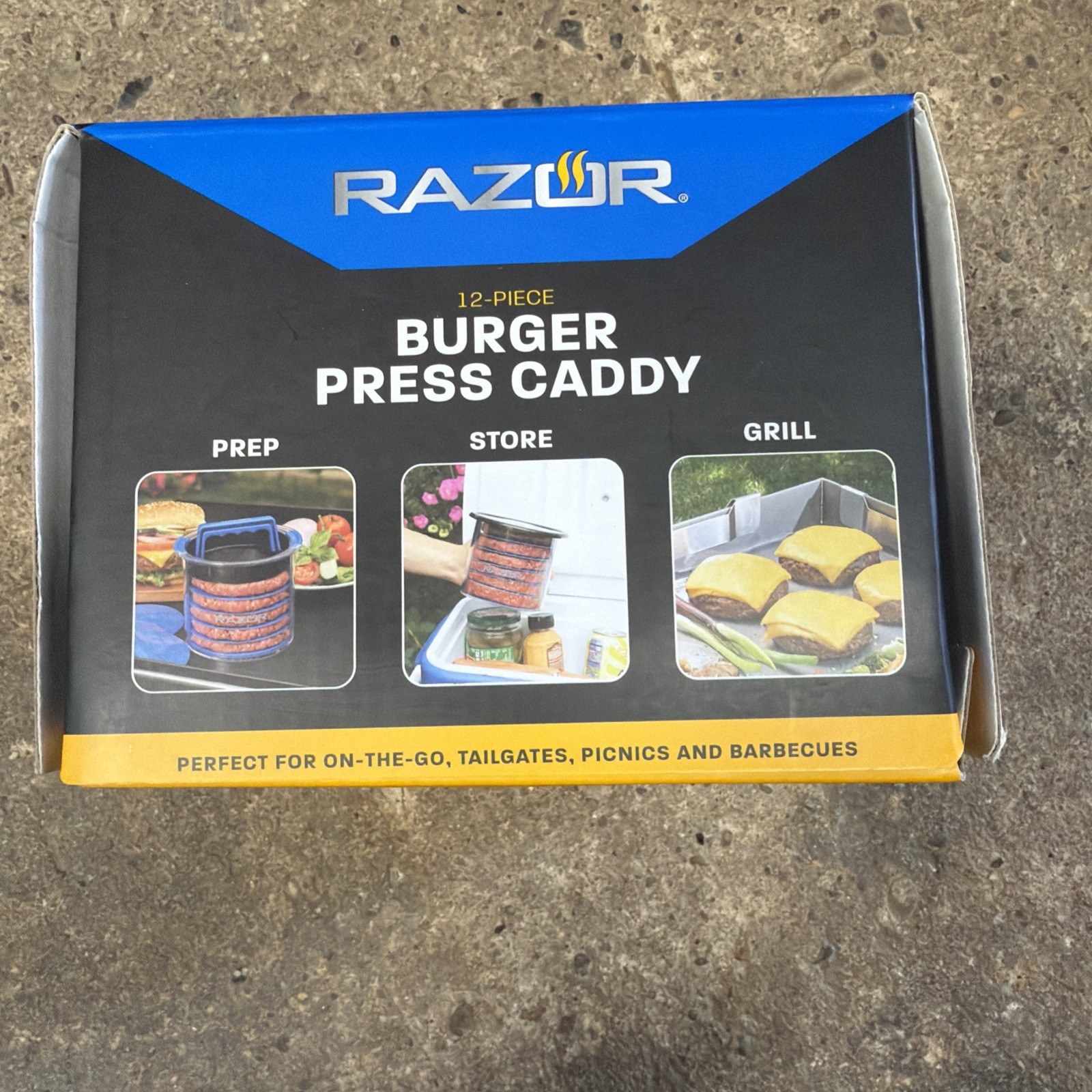 Razor Burger Press Caddy 12-Piece Prep & Store Burger Patties W/ Easy Pull Tabs gallery
