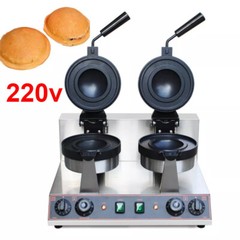 220V Ice Cream Burger Maker UFO Double Head Ice Cream Filling Waffle Maker