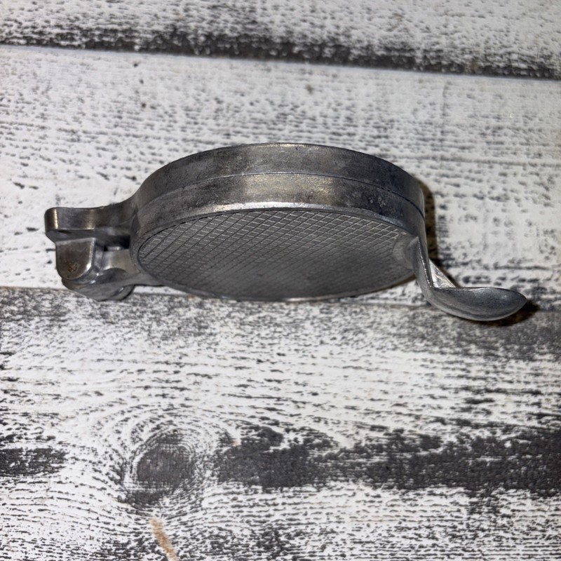 Vintage 4.5” Hamburger Press Patty Maker Aluminum Farmhouse Style Bolt Down gallery