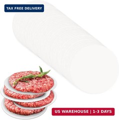 100 Pcs Burger Patty Paper Hamburger Parchment Papers 4 Inch Non-Stick Round Ham