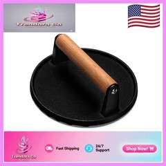 Heavy-Duty 7″ Cast Iron Smash Press for Delicious Grilled Burgers and Sandwiches