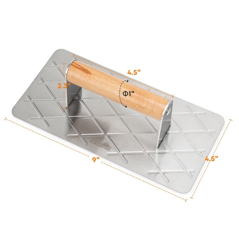 Stainless Steel Bacon Press for Griddle, 9” X 4.5”Rectangular Grill Press BBQ gallery