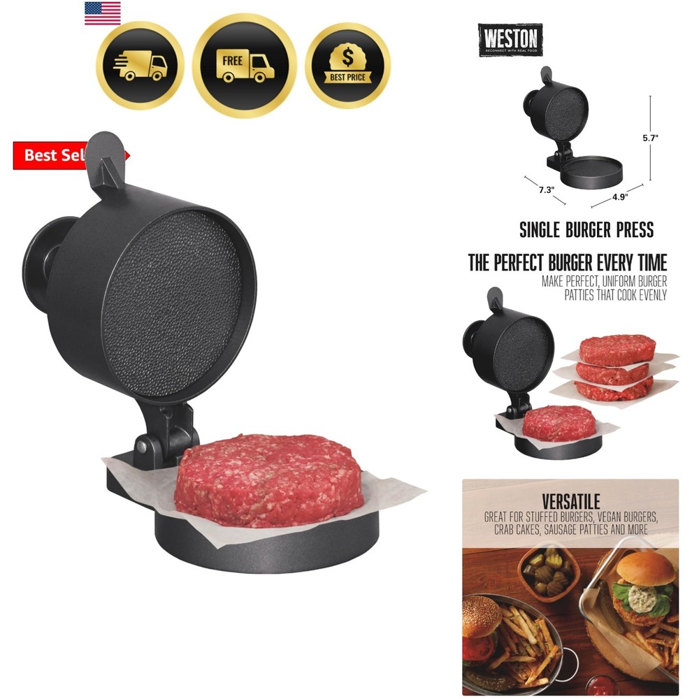 Burger Press, Makes 4 1/2" Diameter Patties for Hamburger, Crab Cakes, Sausag...
