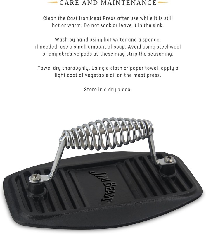 Stainless Steel Cast Iron Meat Press Pre Seasoned Delicious Meat Steak Beef gallery