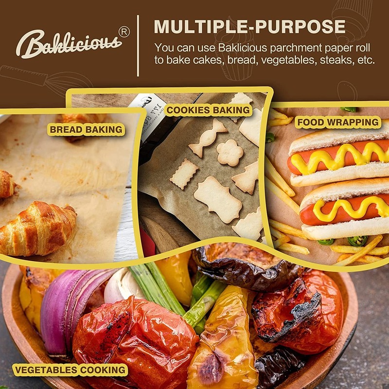 Unbleached Parchment Paper Roll for Baking, 2 Pack of 15 15inch-2pack, Brown gallery