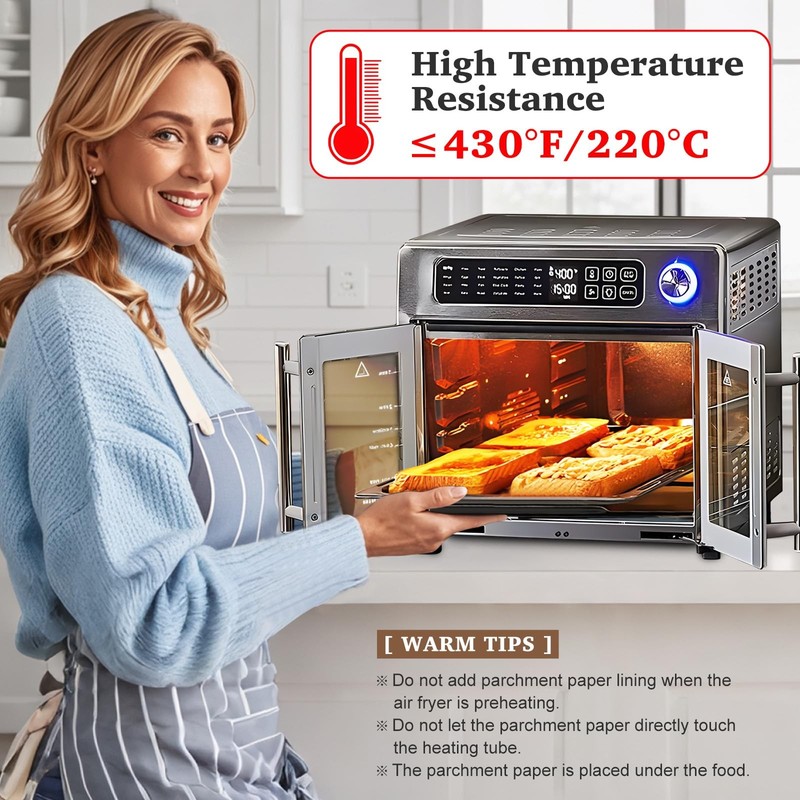 KAWENDE 120 Pcs Air Fryer Liners, 10''x11'' Disposable 10''x11'', Wood gallery
