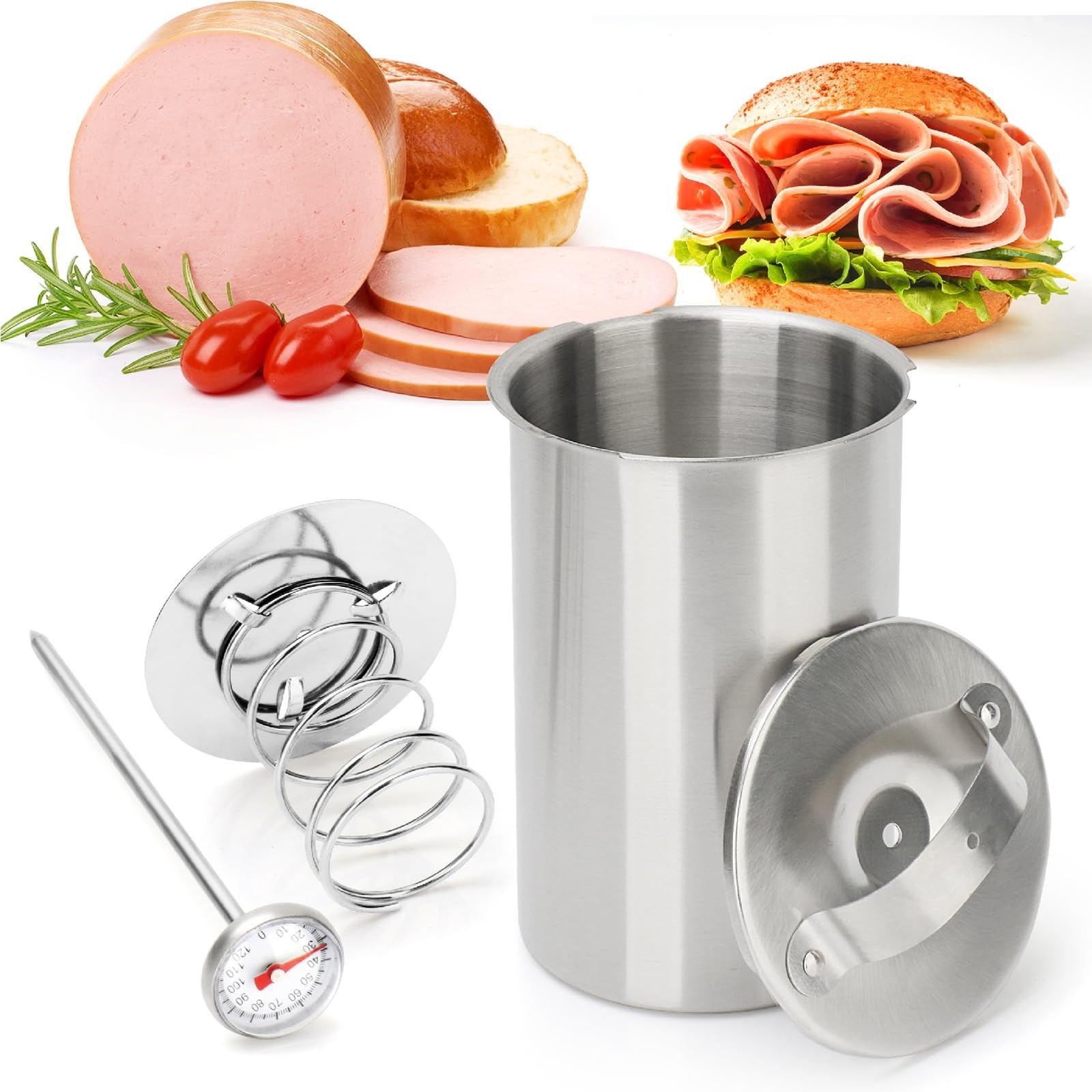 Joyeee Lunch Meat Press Mold for Deli Meats, 304 Stainless Steel Ham Press Ma... gallery