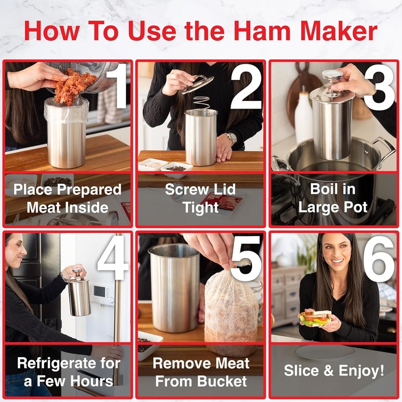 NEW Lunch Meat Press Mold for Deli Meats-Homemade Ham Maker Meat Press Tool wit gallery