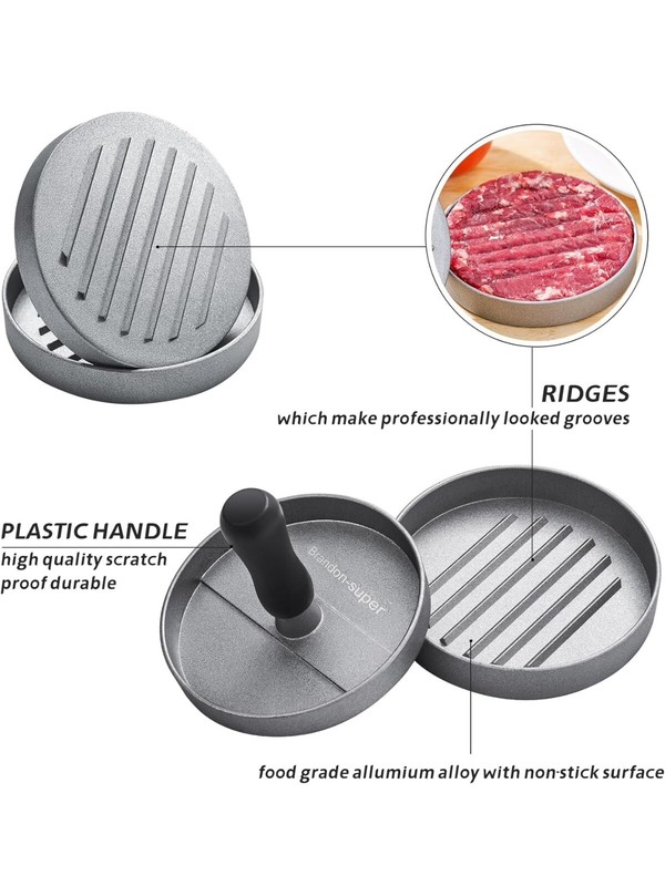 Smash Burger Press Patty Maker with 100 Wax Papers Set I Dishwasher Safe gallery