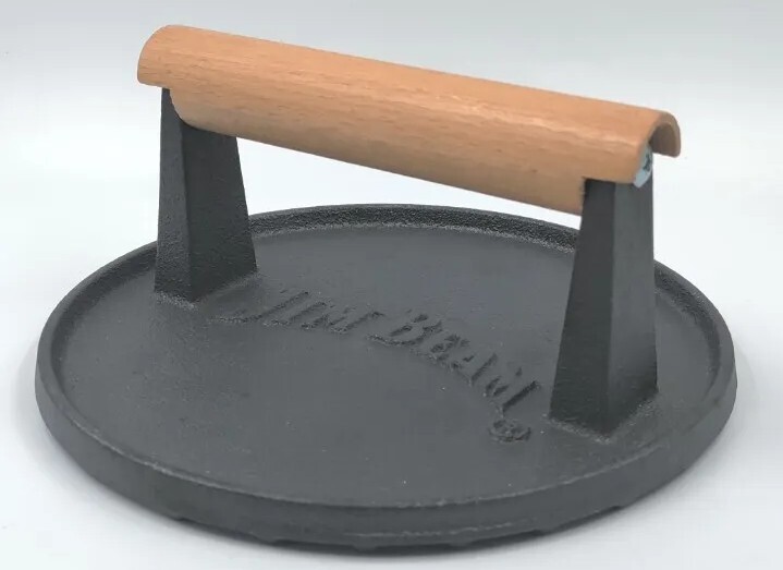 Jim Beam JB0158 Black Cast Iron Burger Press - 7'' Heavy Duty Burger Press gallery