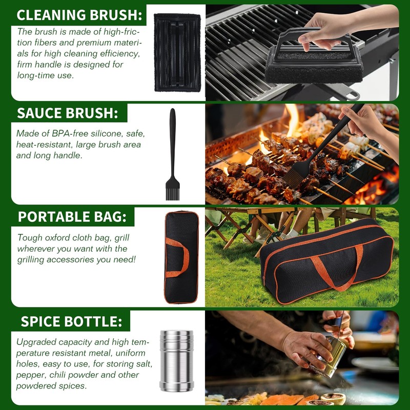 120 Pcs Griddle Accessories Kit, Perfect Hibachi Flat Top Grill Tools for Bla... gallery