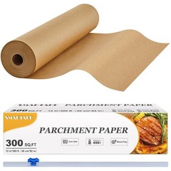 SMARTAKE Parchment Paper Roll for 12 inch x 300 ft, 300 sq.ft, Unbleached