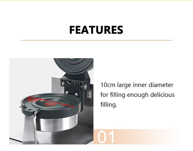 Ice Cream UFO Burger Maker Commercial Electric Waffle Panini Press Machine 110V gallery