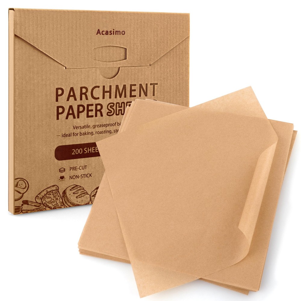 Parchment Paper Sheets, 200Pcs 12x12 Inch Squares Precut in, Brown