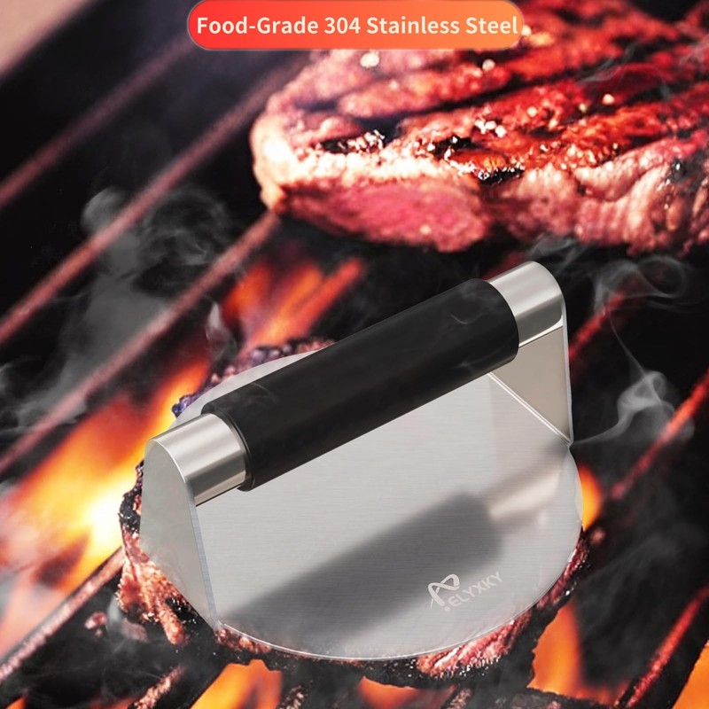 5.5 Inch Burger Press, Food Grade 304 Stainless Steel Hamburger Patty Maker w... gallery