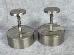 Stainless Steel Burger Press Patty Maker Set Of 2 Hamburger Mold 4in