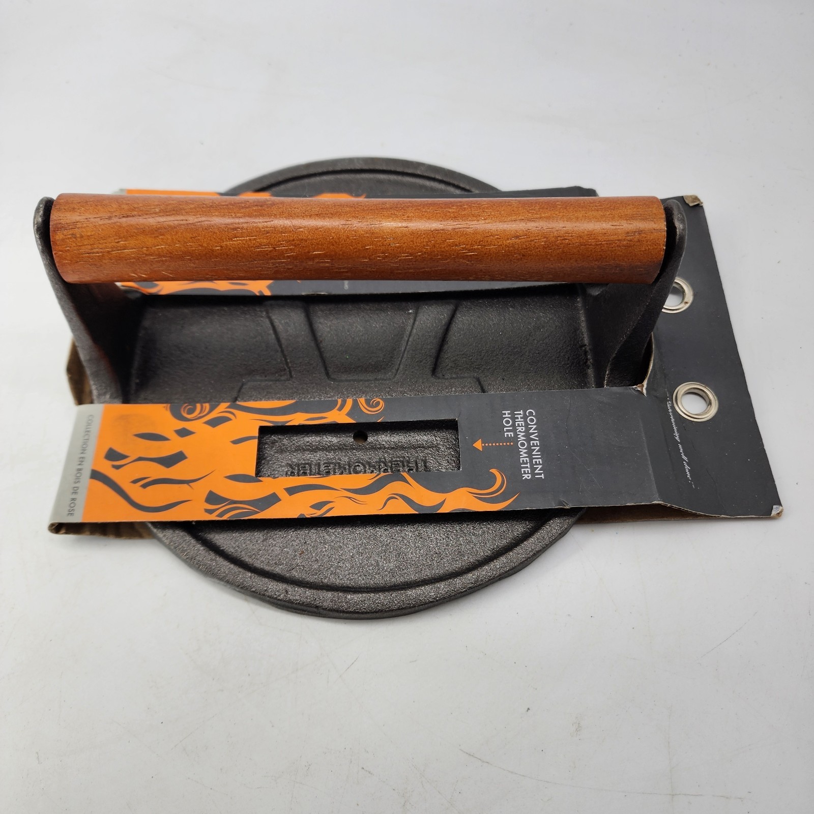 Heavy Duty Cast Iron Grill Press 7 In round Flat Burger Bacon Smasher 7" gallery