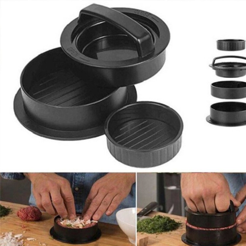 US 1-2 Pack Stuffed Hamburger Press Patty Maker Burger 3 in 1 Non-Stick Mold gallery