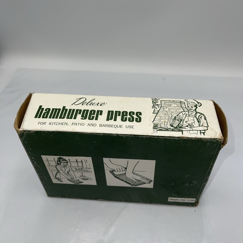 Kitchen-Quip Deluxe Vintage Chrome Plated Hamburger Press in Box USA Preowned gallery