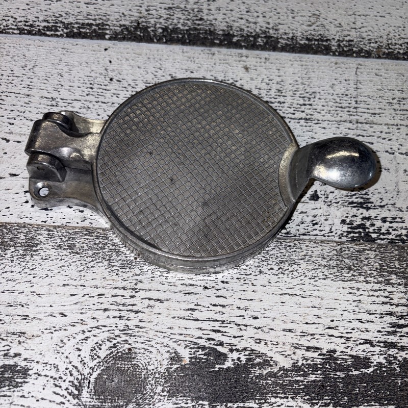 Vintage 4.5” Hamburger Press Patty Maker Aluminum Farmhouse Style Bolt Down gallery