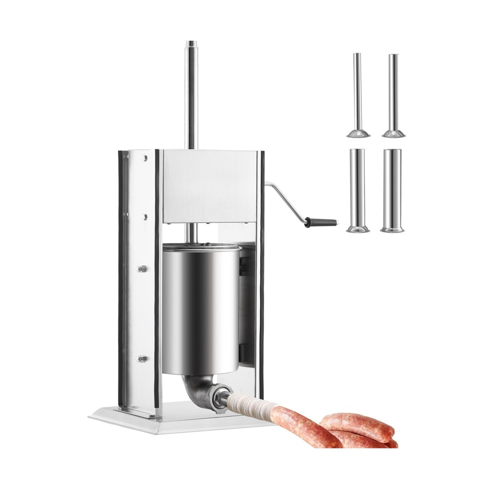 10L Manual Sausage Stuffer, Stainless Steel Vertical Sausage Maker Vertical M...