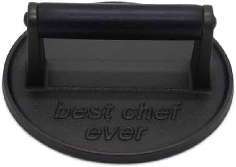 Best Chef Ever Heavy Duty Cast Iron Grill Press Burger Press Bacon Press Barbecu gallery