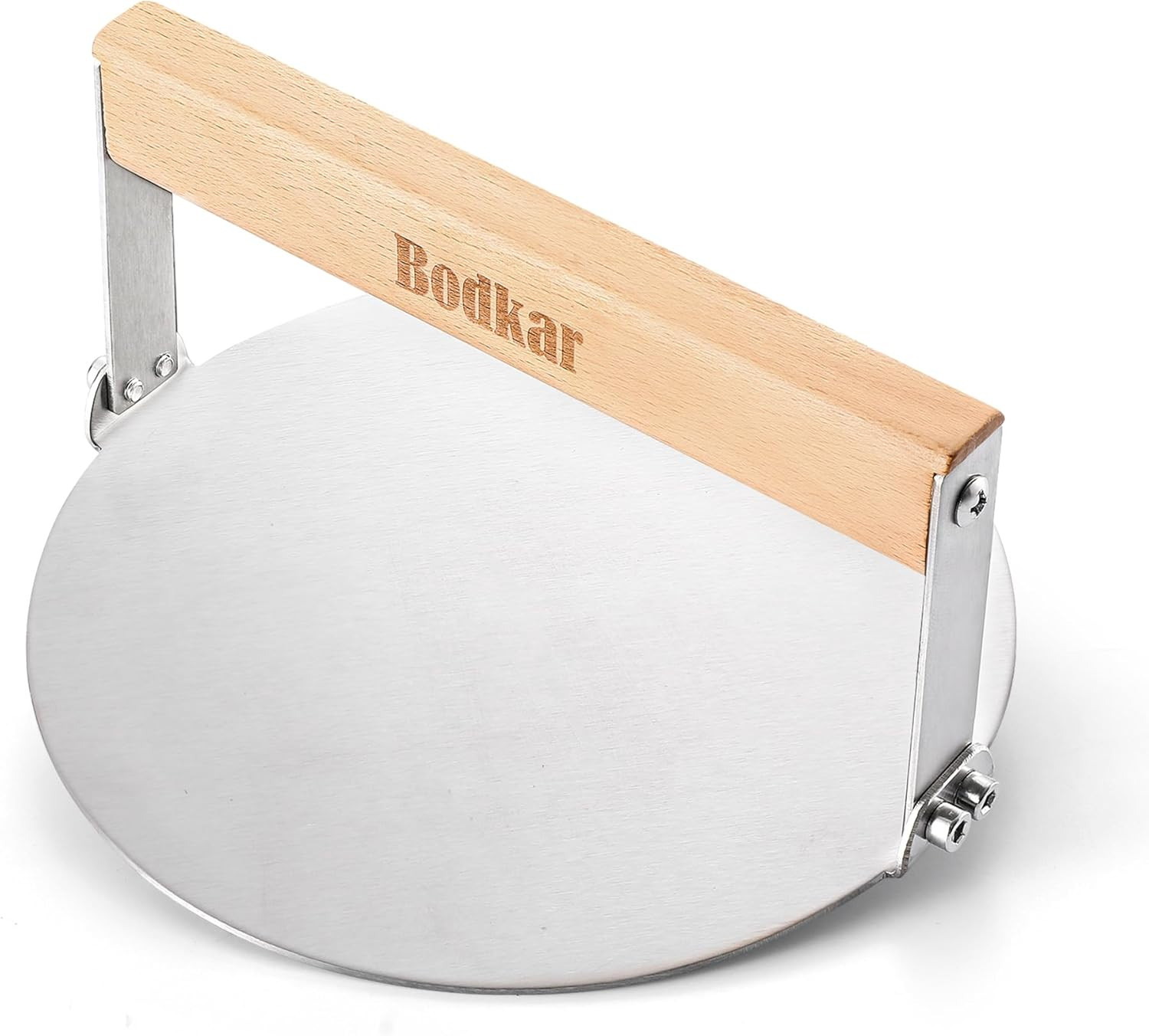 Smash Burger Press 6 Inch Round Stainless Steel Burger Smasher with Wood Handle gallery