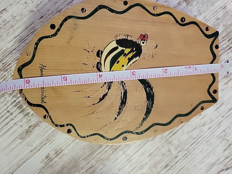 Vintage Wood Hamburger Press with Rooster - Hand Painted in Japan gallery