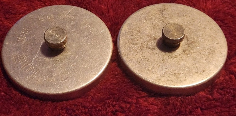Lot of 2 Pair VTG Heuck Aluminum urger Press Grill Cooking Kitchen