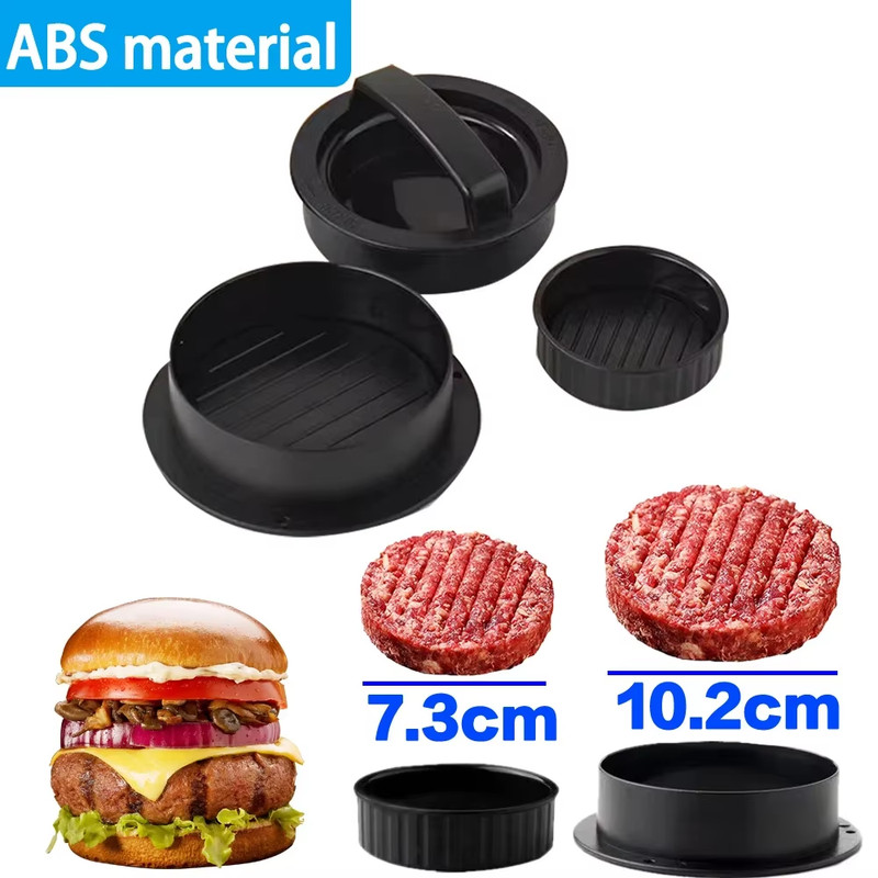 ABS Hamburger Press Meat Pie Press Stuffed Burger Mold Maker with Baking Paper L gallery