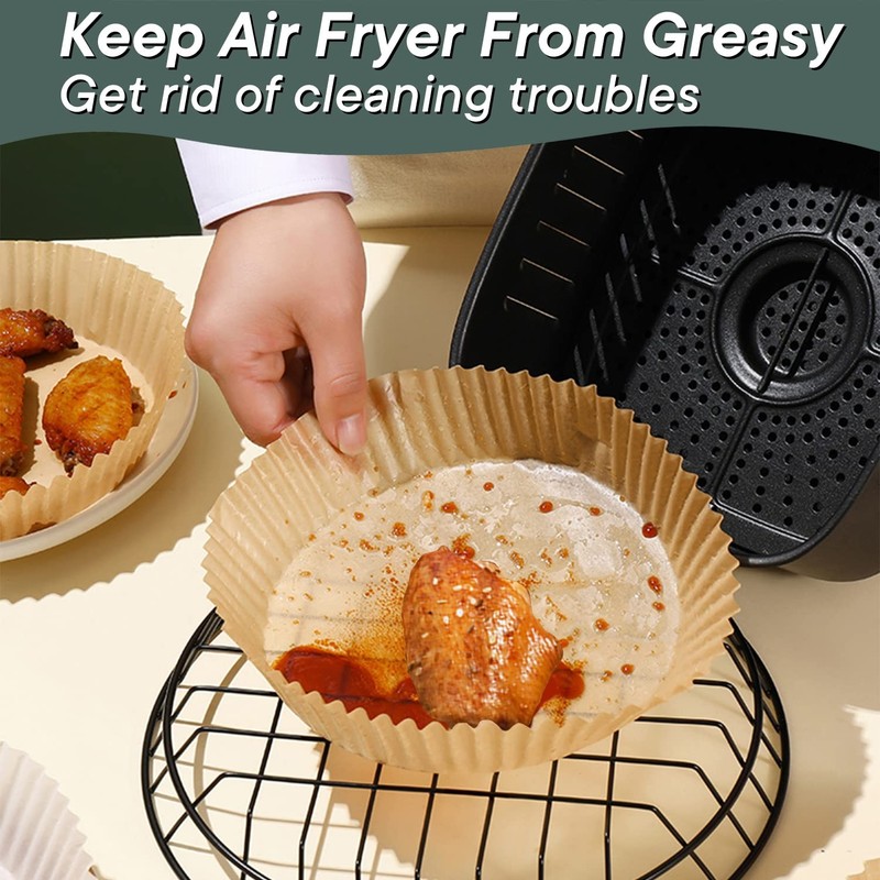 Air Fryer Liners Disposable 100 PCS-6.3 Round 7.9 (for 4-8 Qt), Natural gallery