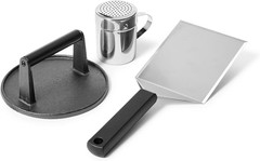 Sur La Table Smash Burger Kit – Heavy Cast Iron Press for Crispy Crust Patties,