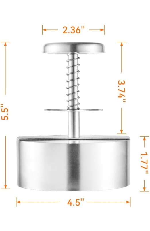 Stainless Steel Adjustable Hamburger Press & Patty Maker Non-Stick Professional gallery