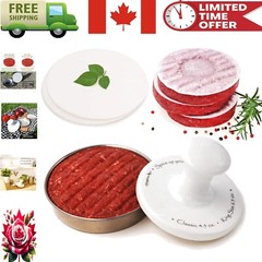 All-in-One Burger Press with 100 Patty Papers – Dishwasher Safe Stainless Steel