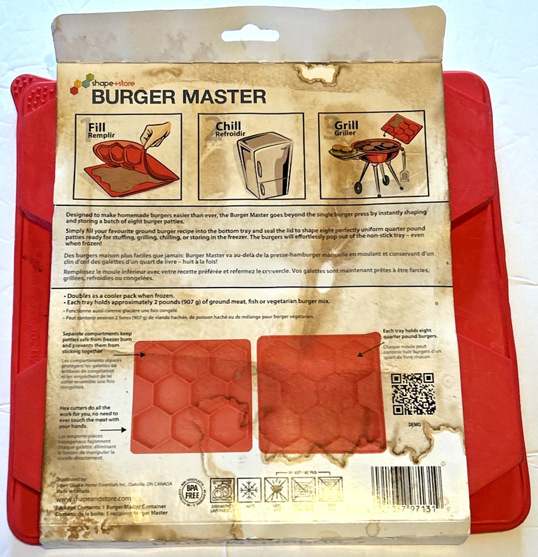 Shape + Store Burger Master 8 IN 1 - Burger Press & Freezer Container Silicone gallery