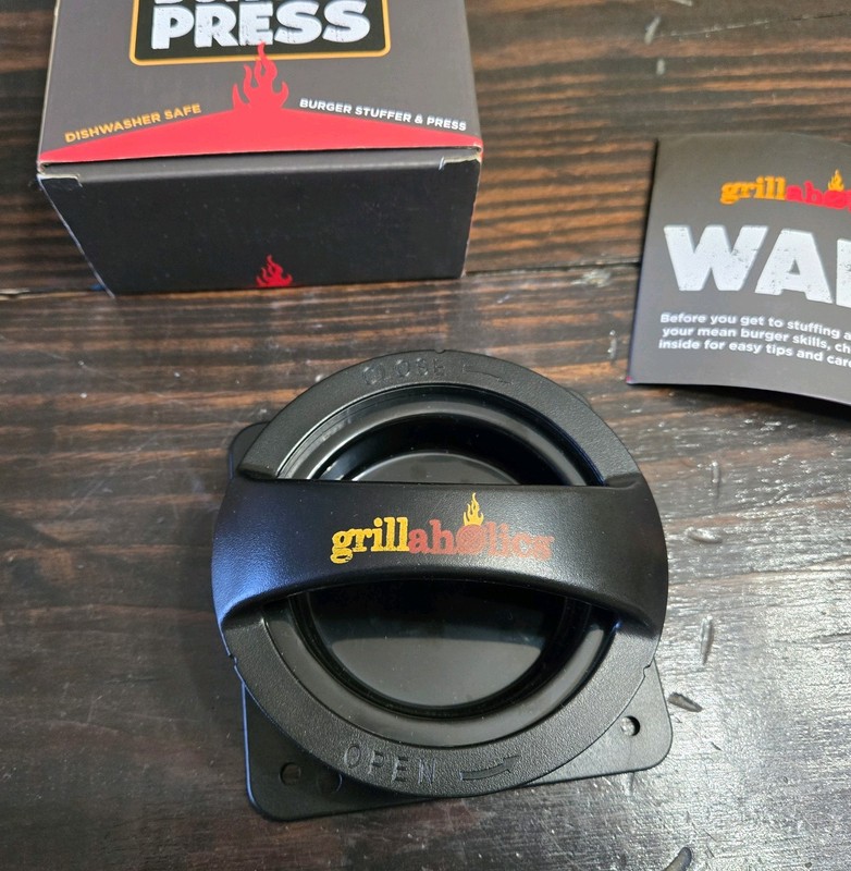 Grillaholics Stuffed Burger Press & Hamburger Maker - Non Stick Hamburger Open gallery