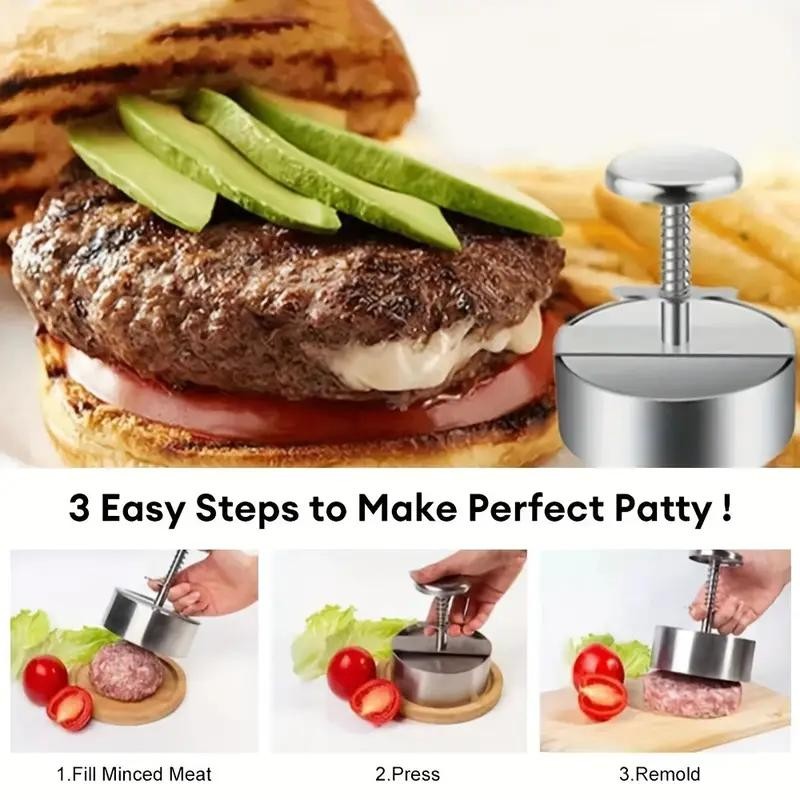 Non‑stick Burger Press Mold for Shaping Beef, Cheese, or Veggie Patties Easily." gallery
