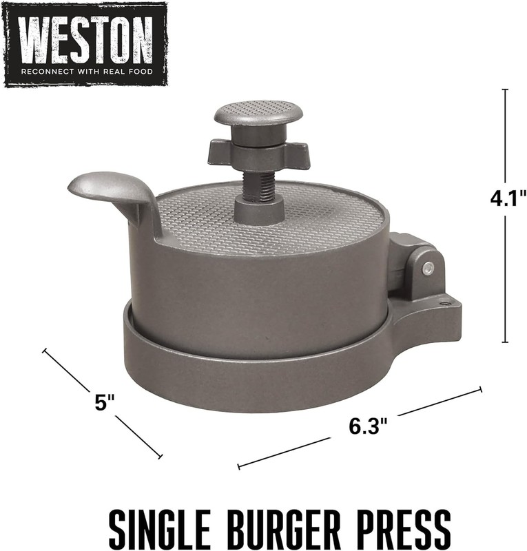 Prensa hamburguesas Weston 4,5”, aluminio antiadherente resistente gallery